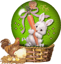 Gif animé Pâques lapin poules